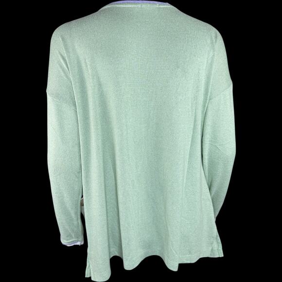 Cuddl Duds Women's Open Front Cardigan Sweater Green Medium Long Sleeve Pockets - Picture 4 of 14